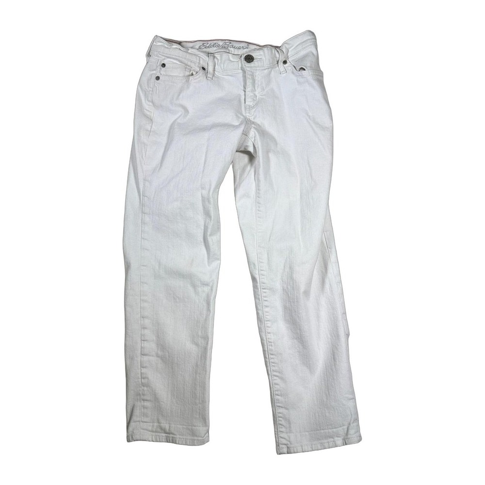 Eddie Bauer Womens Boyfriend Crop Jeans White Size 0